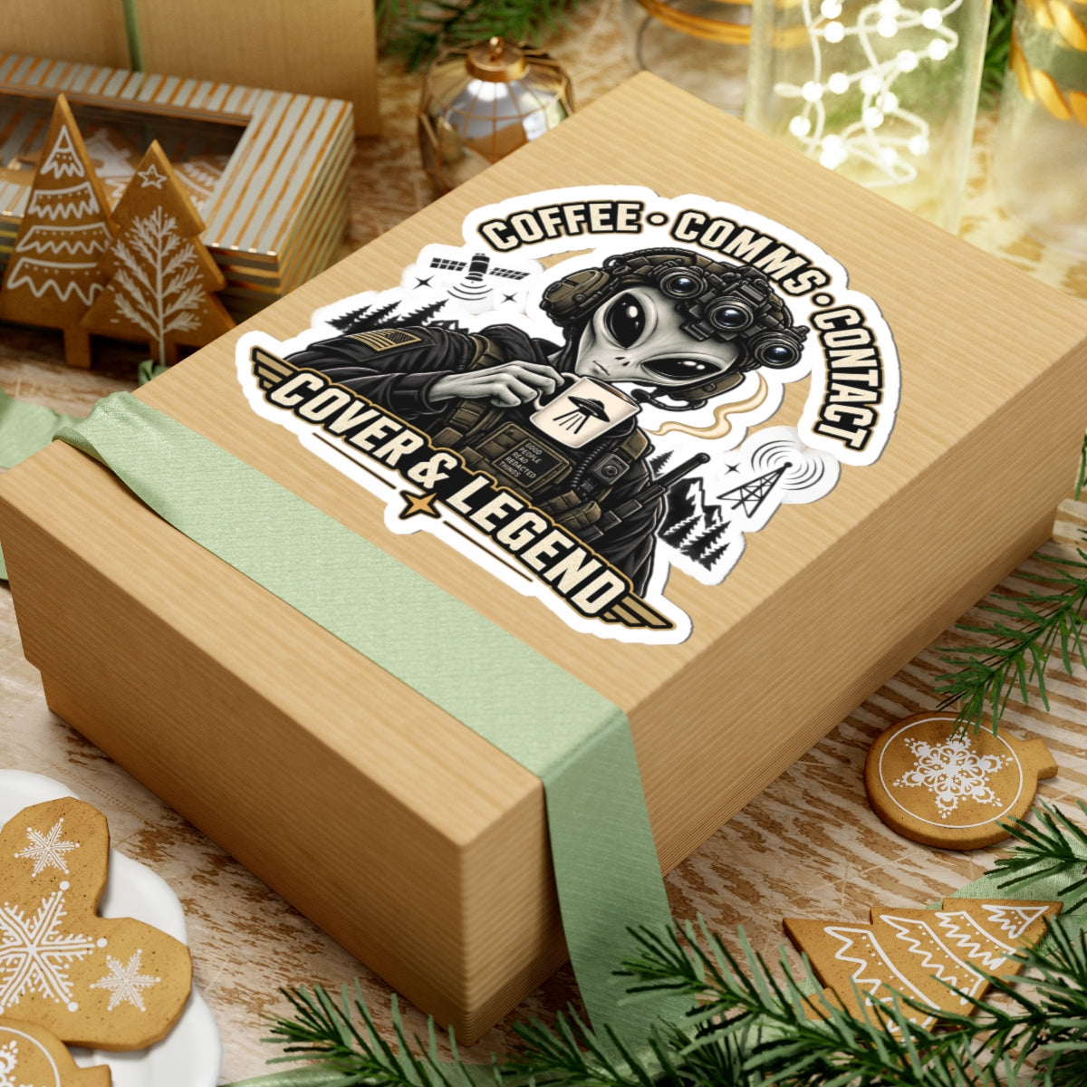 Coffee, Comms, Contact — Sticker