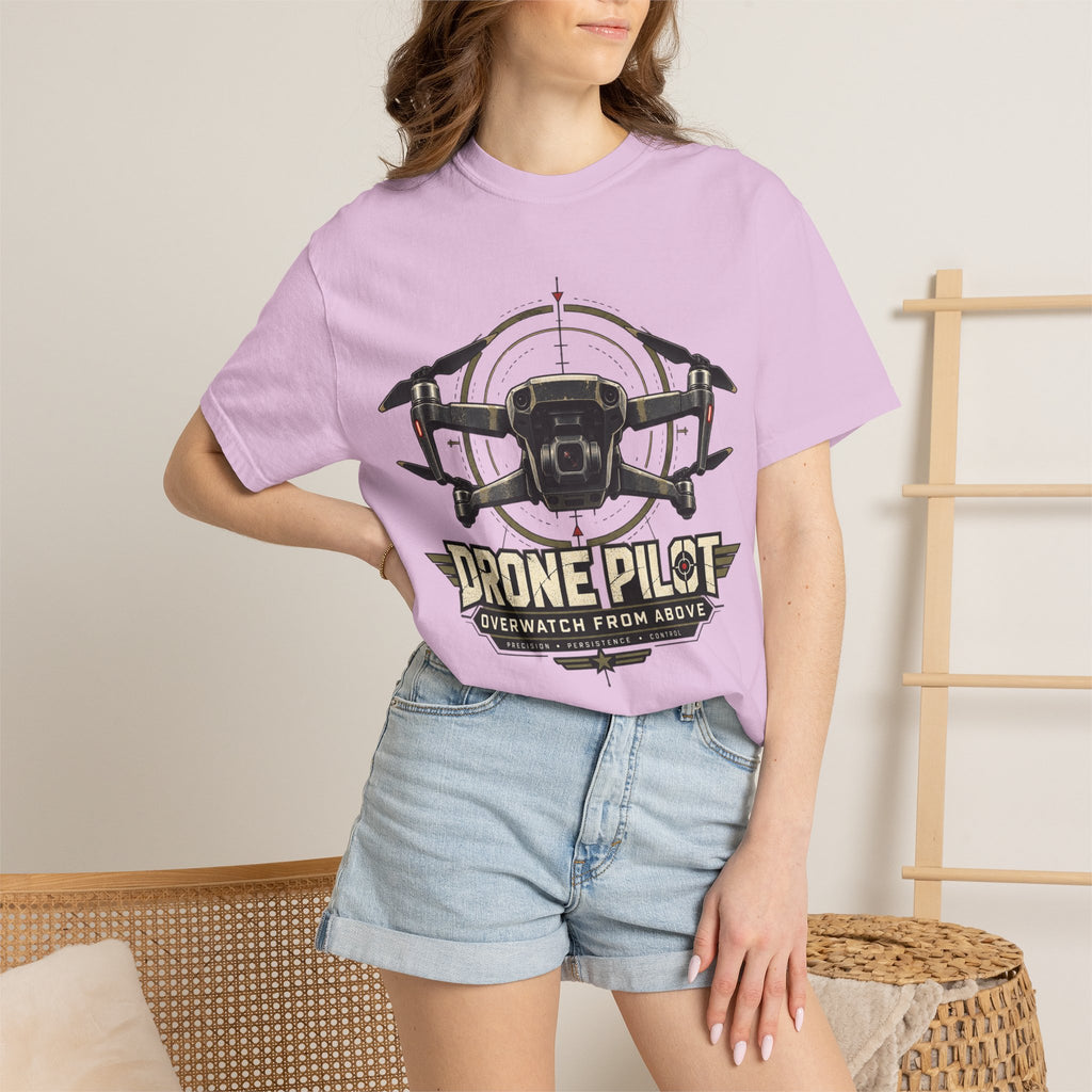 Drone Pilot T‑Shirt — "Overwatch From Above" Aerial Drone Crew Tee