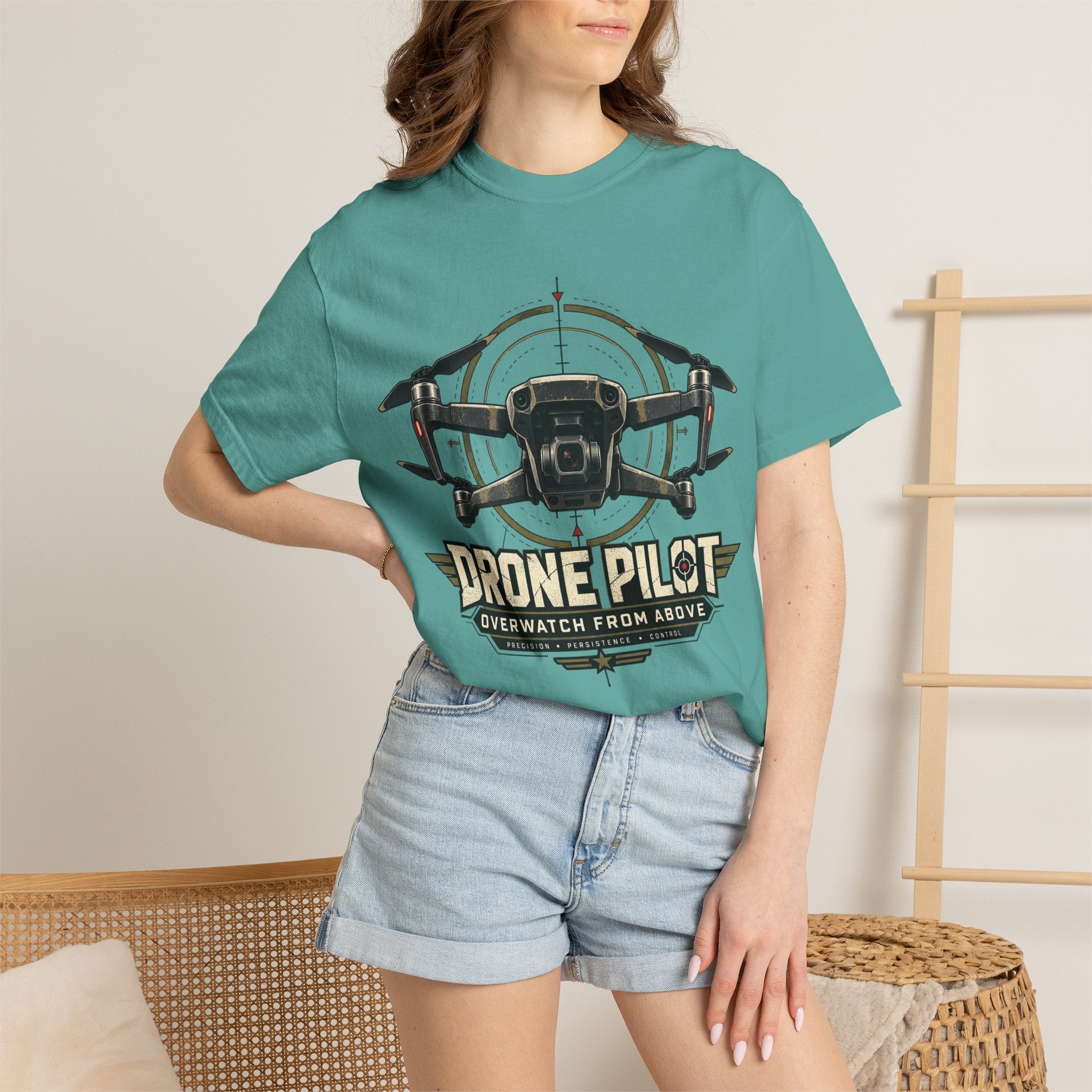 Drone Pilot T‑Shirt — "Overwatch From Above" Aerial Drone Crew Tee