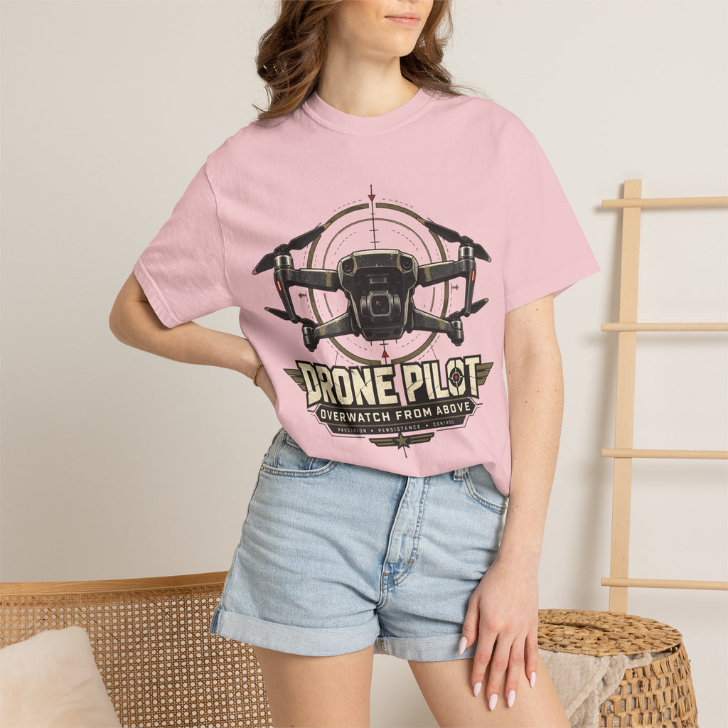 Drone Pilot T‑Shirt — "Overwatch From Above" Aerial Drone Crew Tee