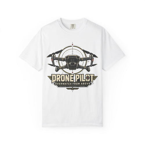 Drone Pilot T‑Shirt — "Overwatch From Above" Aerial Drone Crew Tee