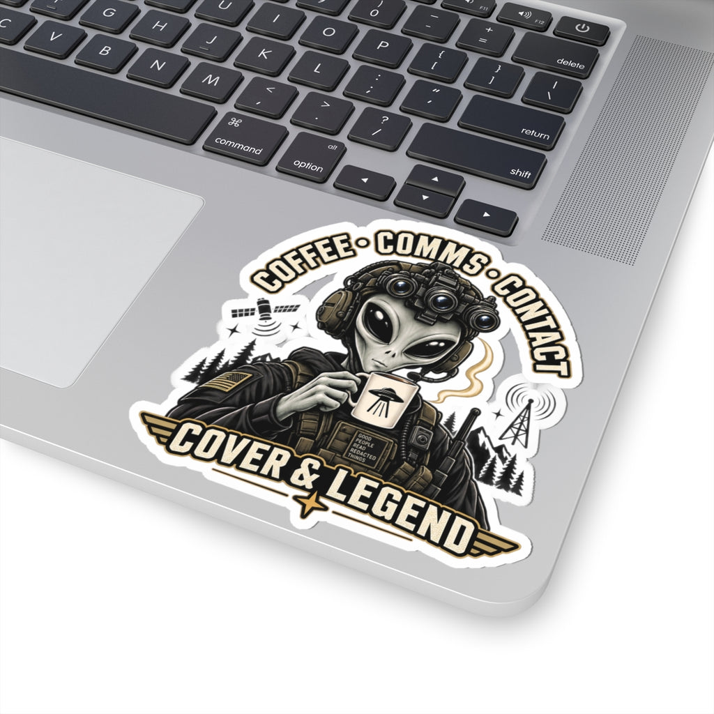 Coffee, Comms, Contact — Sticker