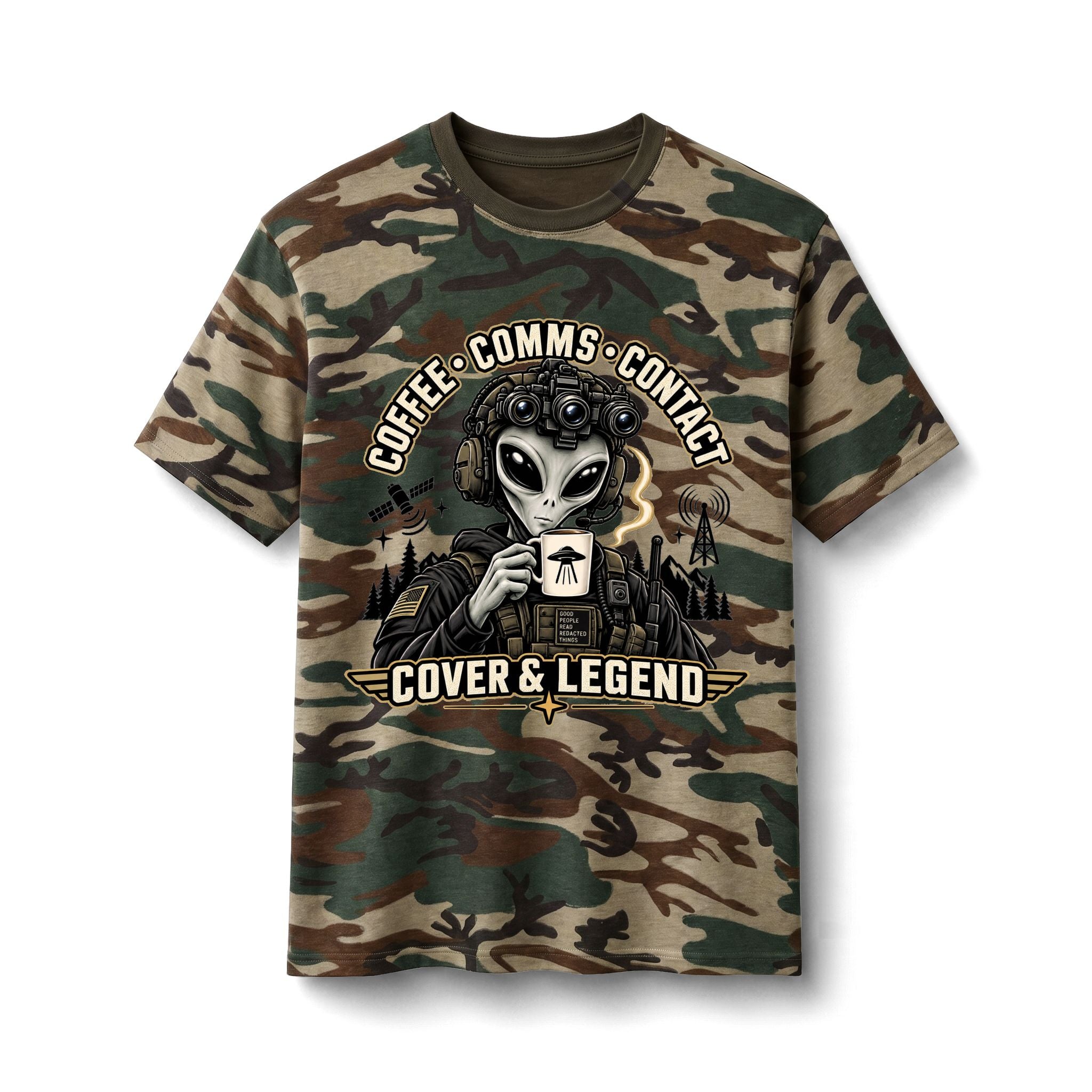 Coffee, Comms, Contact — Camo