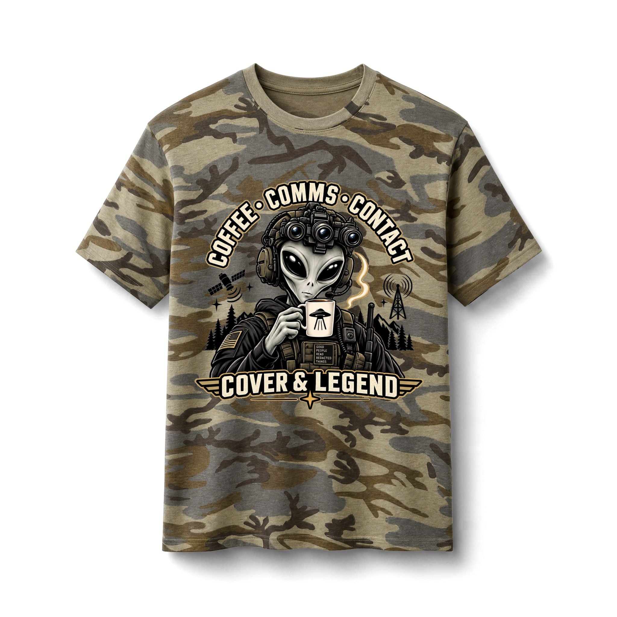 Coffee, Comms, Contact — Camo
