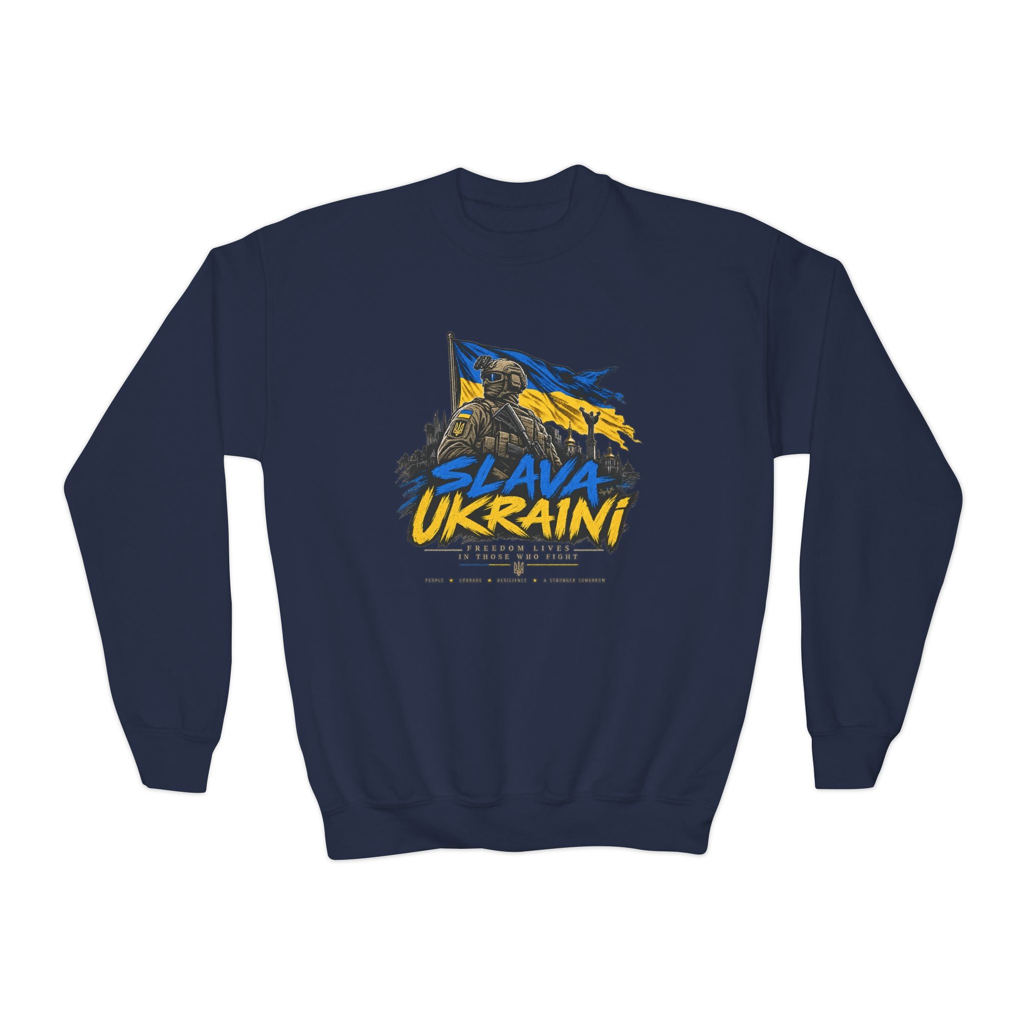 Slava Ukraini — Youth Crewneck