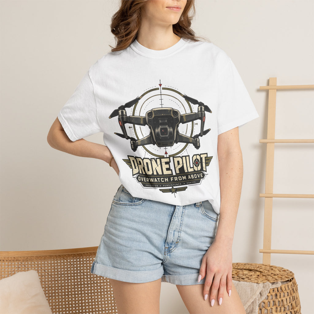 Drone Pilot T‑Shirt — "Overwatch From Above" Aerial Drone Crew Tee