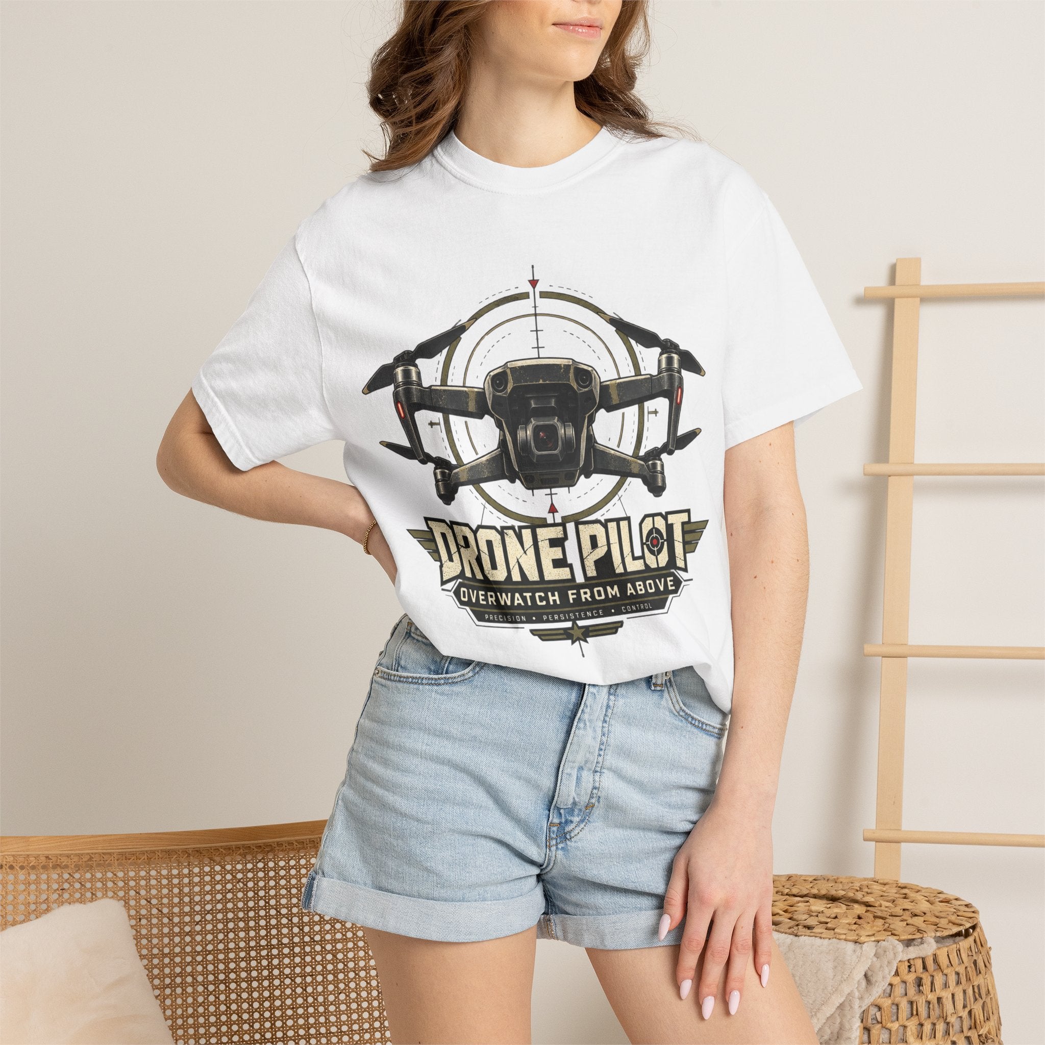 Drone Pilot T‑Shirt — "Overwatch From Above" Aerial Drone Crew Tee