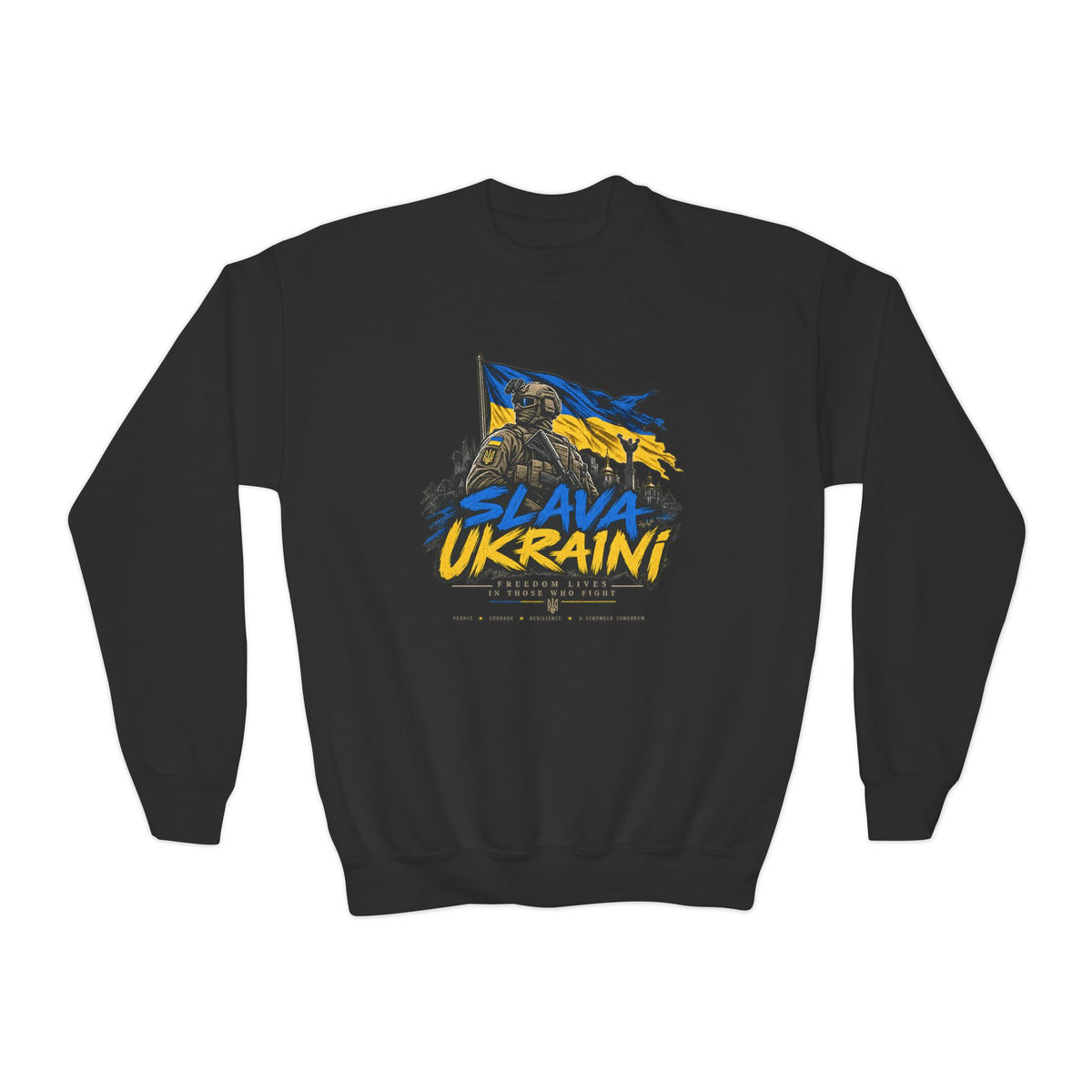 Slava Ukraini — Youth Crewneck